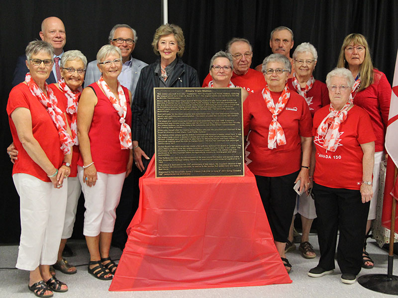 Rivers Train Station commemorative plaque unveiled June 9, 2017 by The Honourable Janice C. Filmon, C.M., O.M., Lieutenant Governor of Manitoba during Canada's 150th Anniversary Rivers Train Station commemorative plaque unveiled June 9, 2017 by The Honourable Janice C. Filmon, C.M., O.M., Lieutenant Governor of Manitoba during Canada's 150th Anniversary