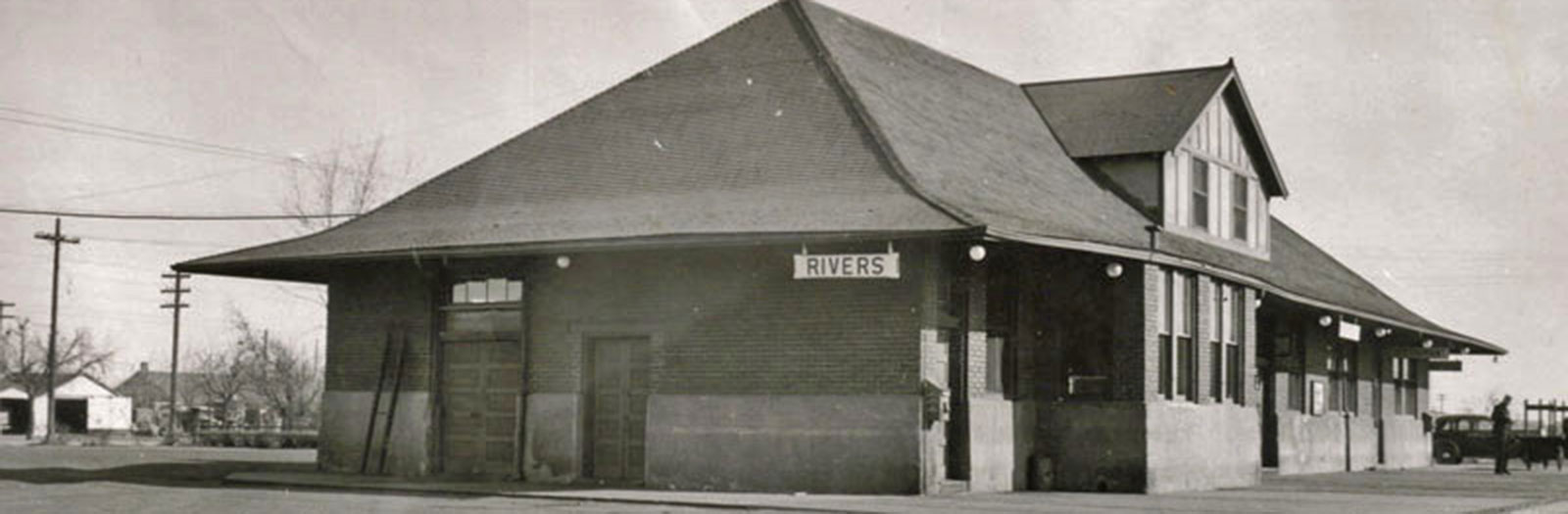 The Rivers Train Station was rebuilt after the first burned down in 1917. The Rivers Train Station was rebuilt after the first burned down in 1917.