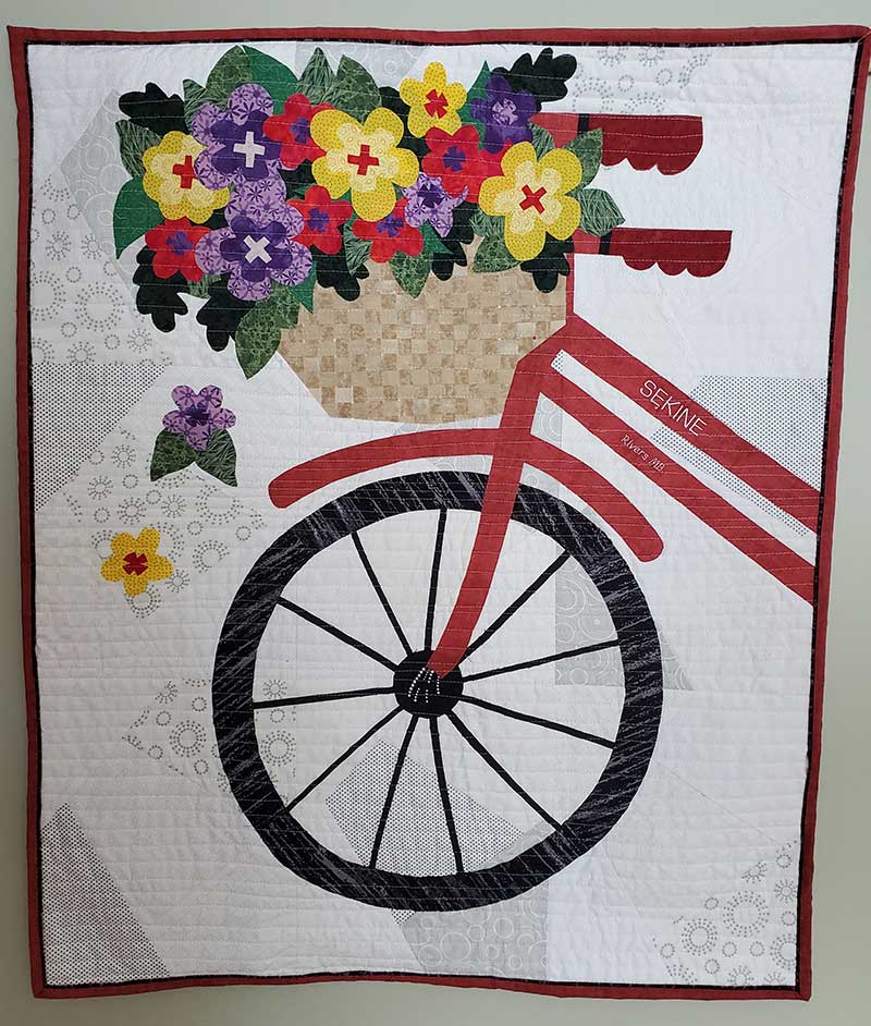 Sekine Bicycles wall hanging created by Susan Citulsky Sekine Bicycles wall hanging created by Susan Citulsky
